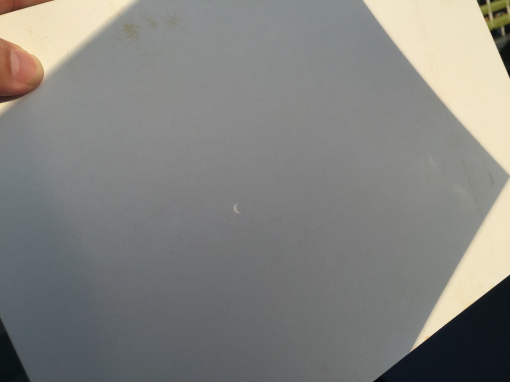 Pinhole projection of the sun at 8:16am.